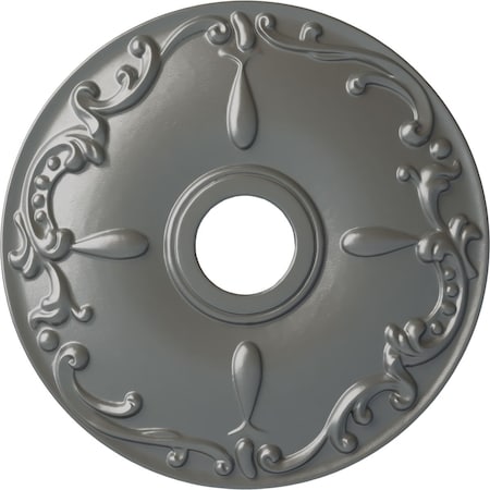 Ekena Millwork Kent Ceiling Medallion (Fits Canopies up to 5"), Hand-Painted Silver, 18"OD x 3 1/2"ID x 1 1/4"P CM18KESLS